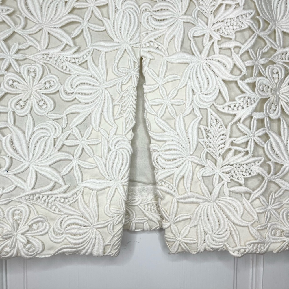 J. Crew Collection White Cotton Embellished Pencil Skirt Knee-Length - Picture 4 of 7